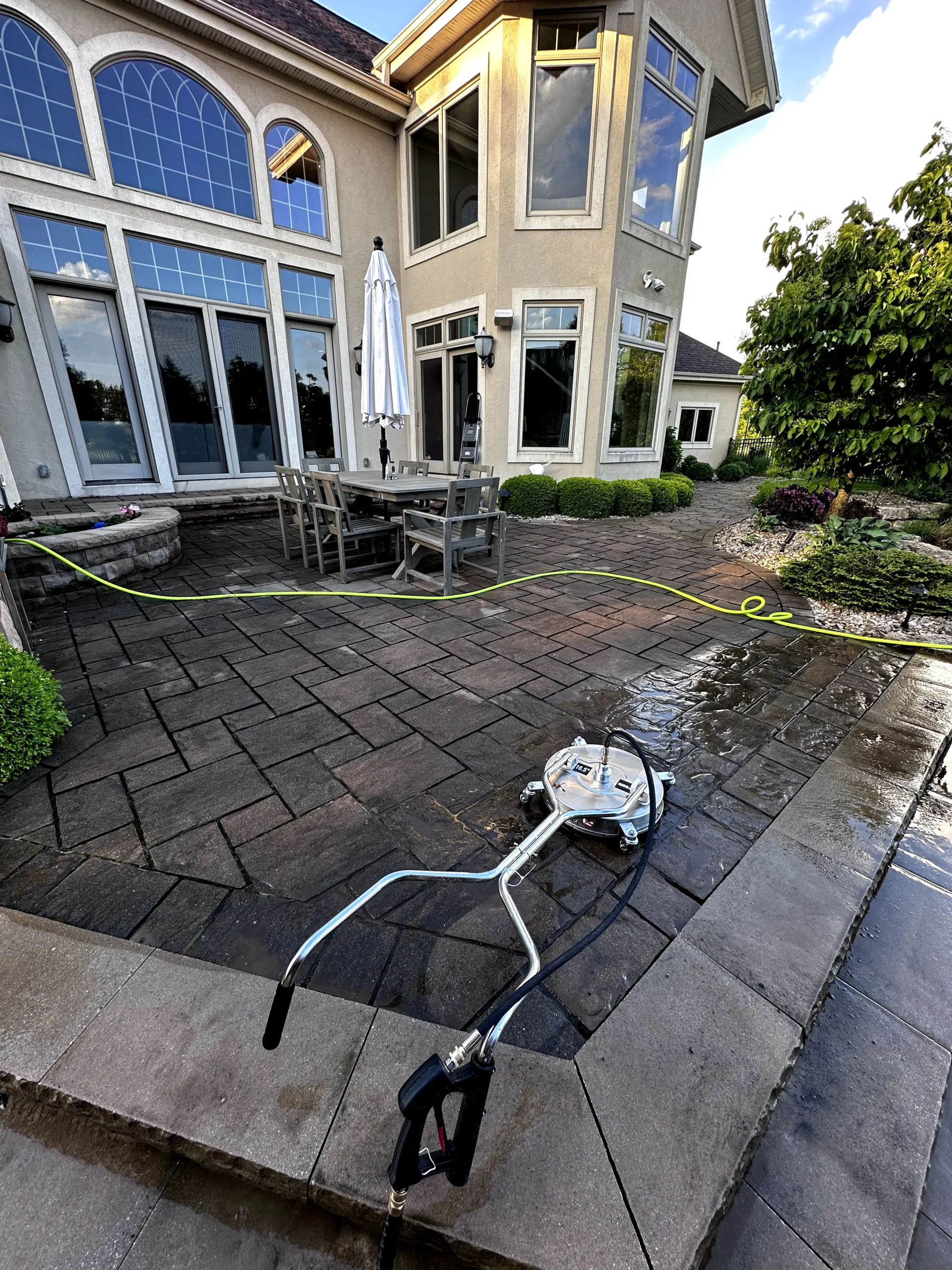 Patio Cleaning Before